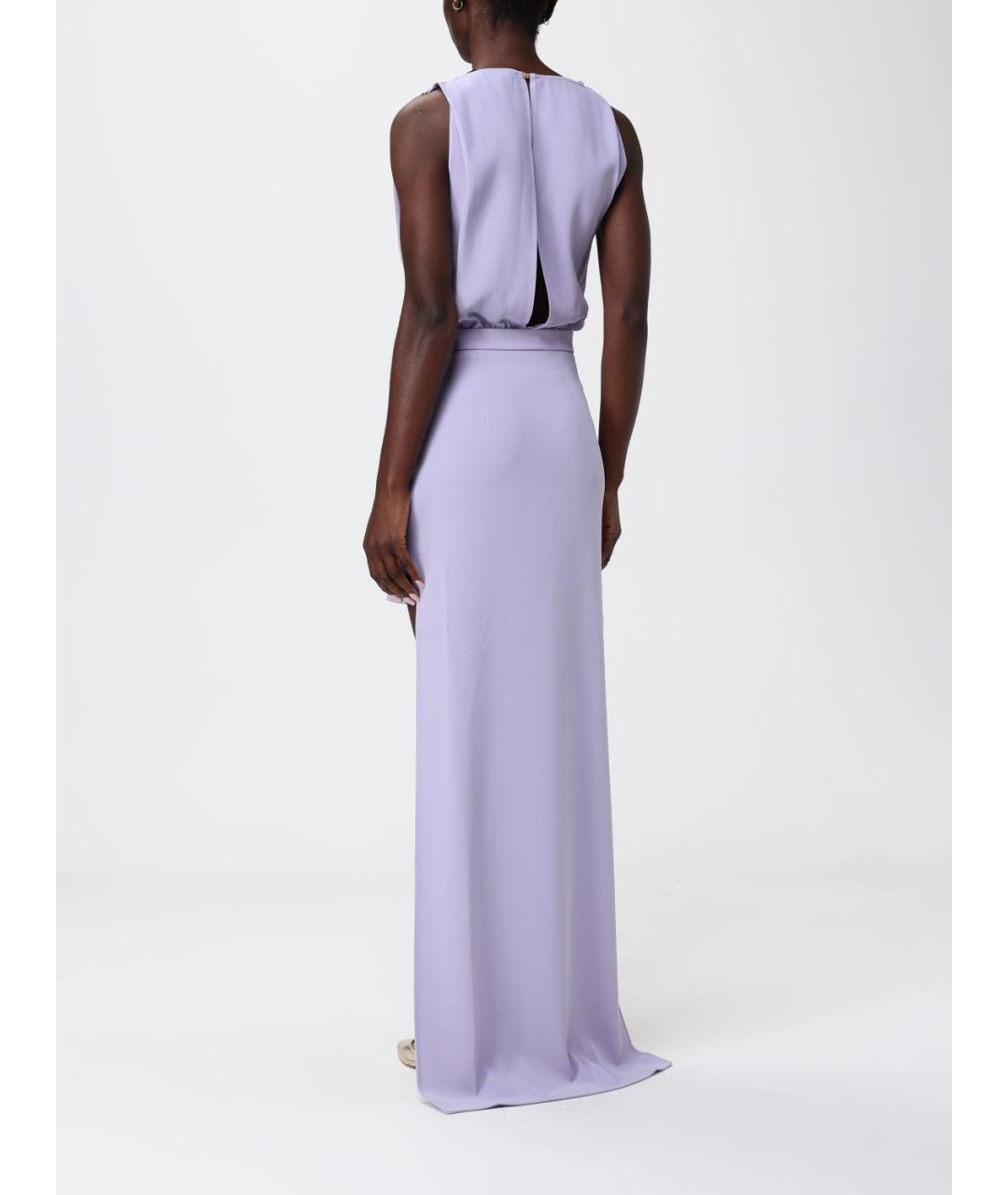 ELISABETTA FRANCHI Фиолетовое вискозное коктейльное платье, фото 2