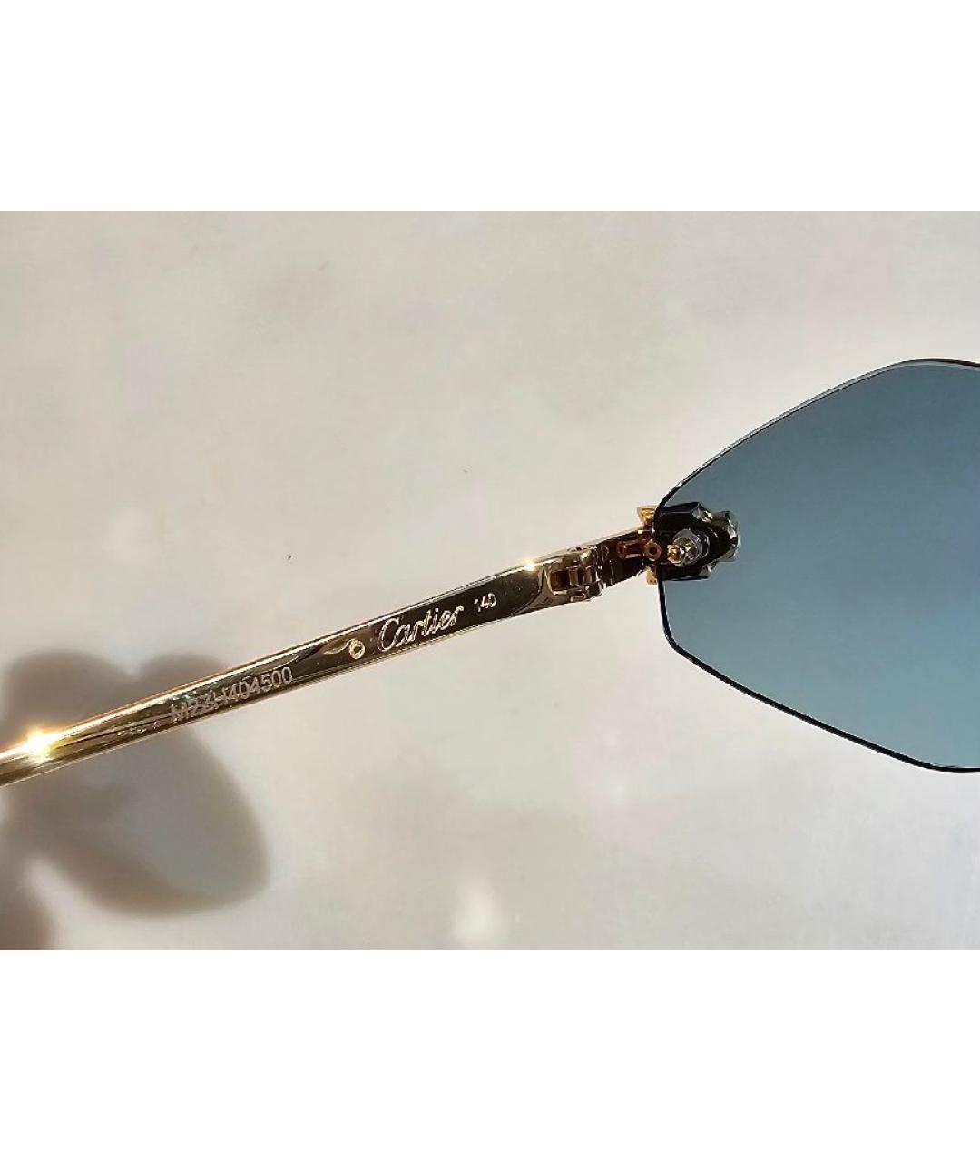 CARTIER Золотые металлические солнцезащитные очки, фото 7