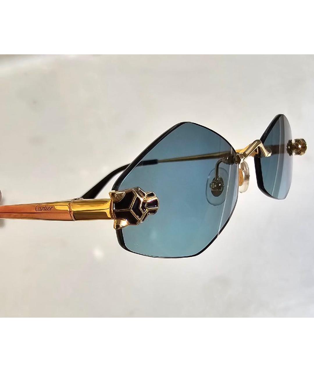 CARTIER Золотые металлические солнцезащитные очки, фото 2