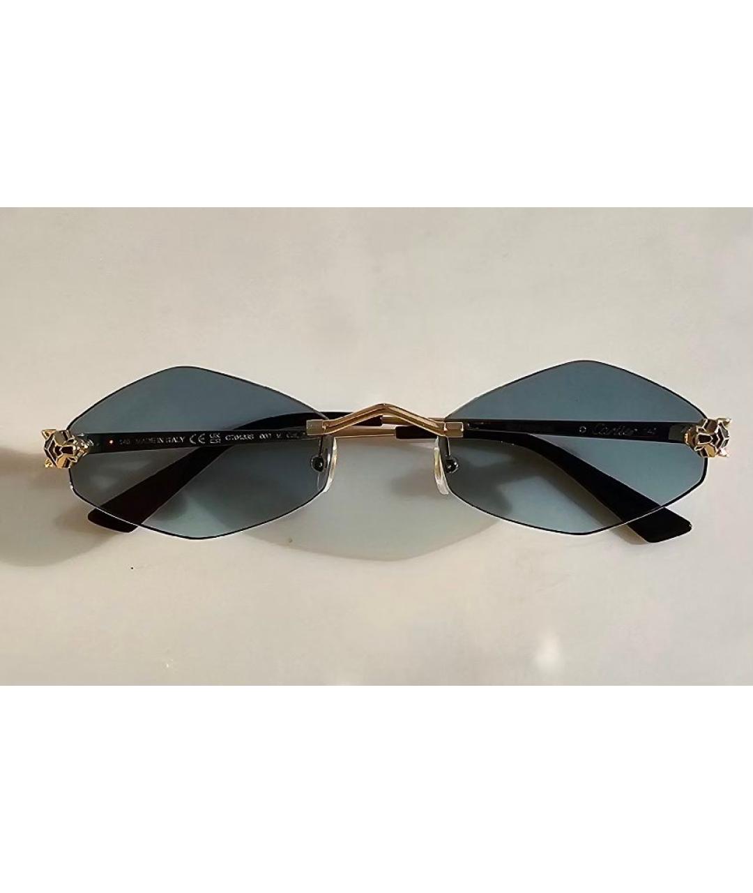 CARTIER Золотые металлические солнцезащитные очки, фото 6