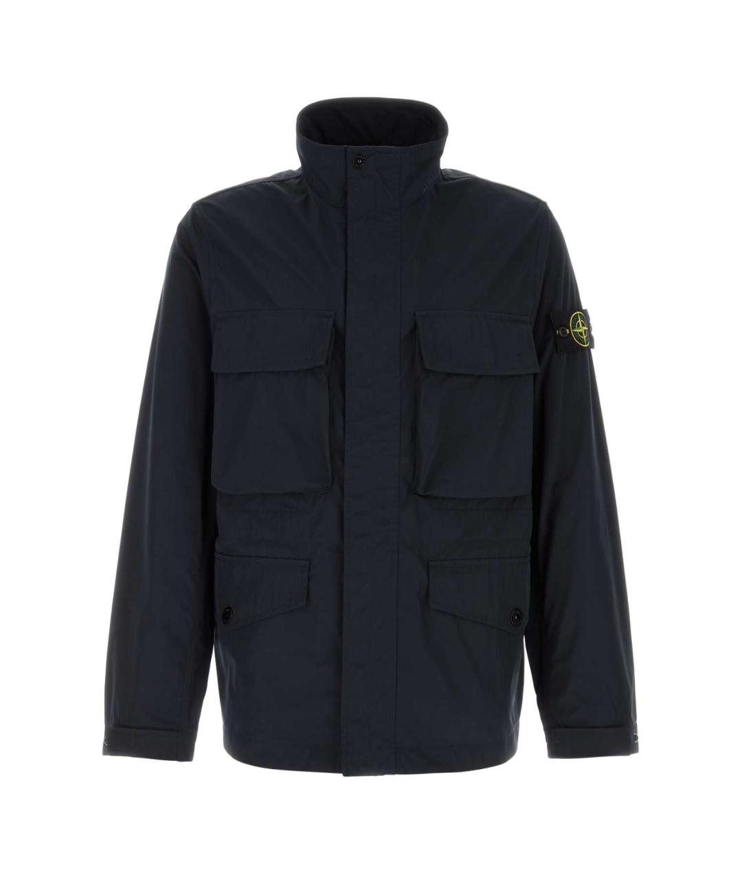 STONE ISLAND Темно-синяя полиэстеровая куртка, фото 1