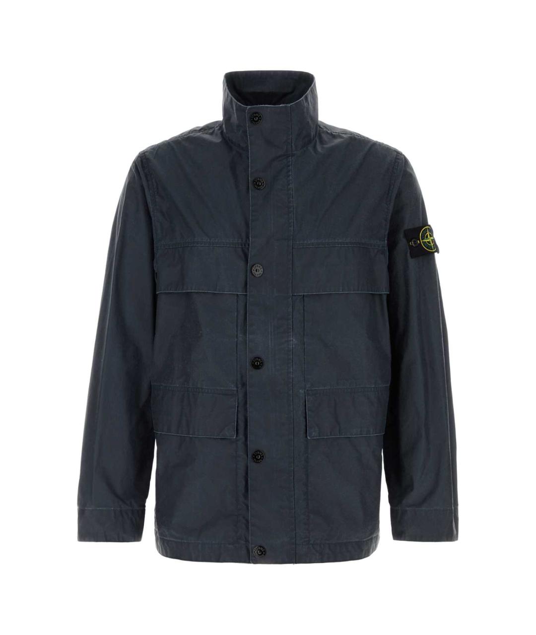 STONE ISLAND Темно-синяя полиэстеровая куртка, фото 1