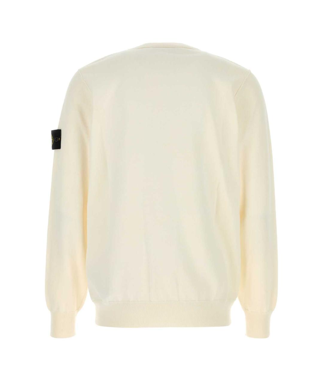 STONE ISLAND Бежевый хлопковый джемпер / свитер, фото 2