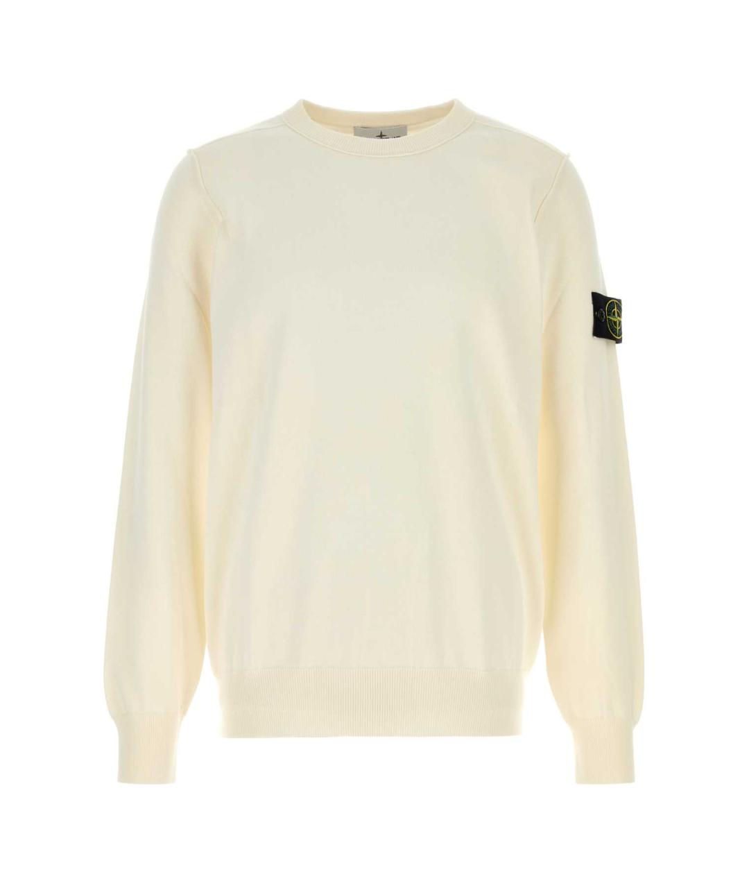 STONE ISLAND Бежевый хлопковый джемпер / свитер, фото 1