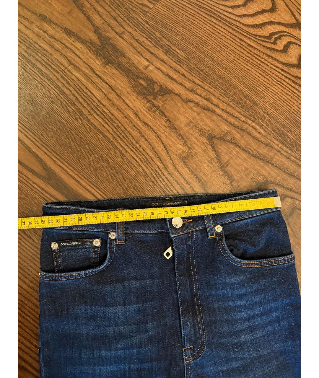 DOLCE&GABBANA Темно-синие хлопко-эластановые джинсы слим, фото 4