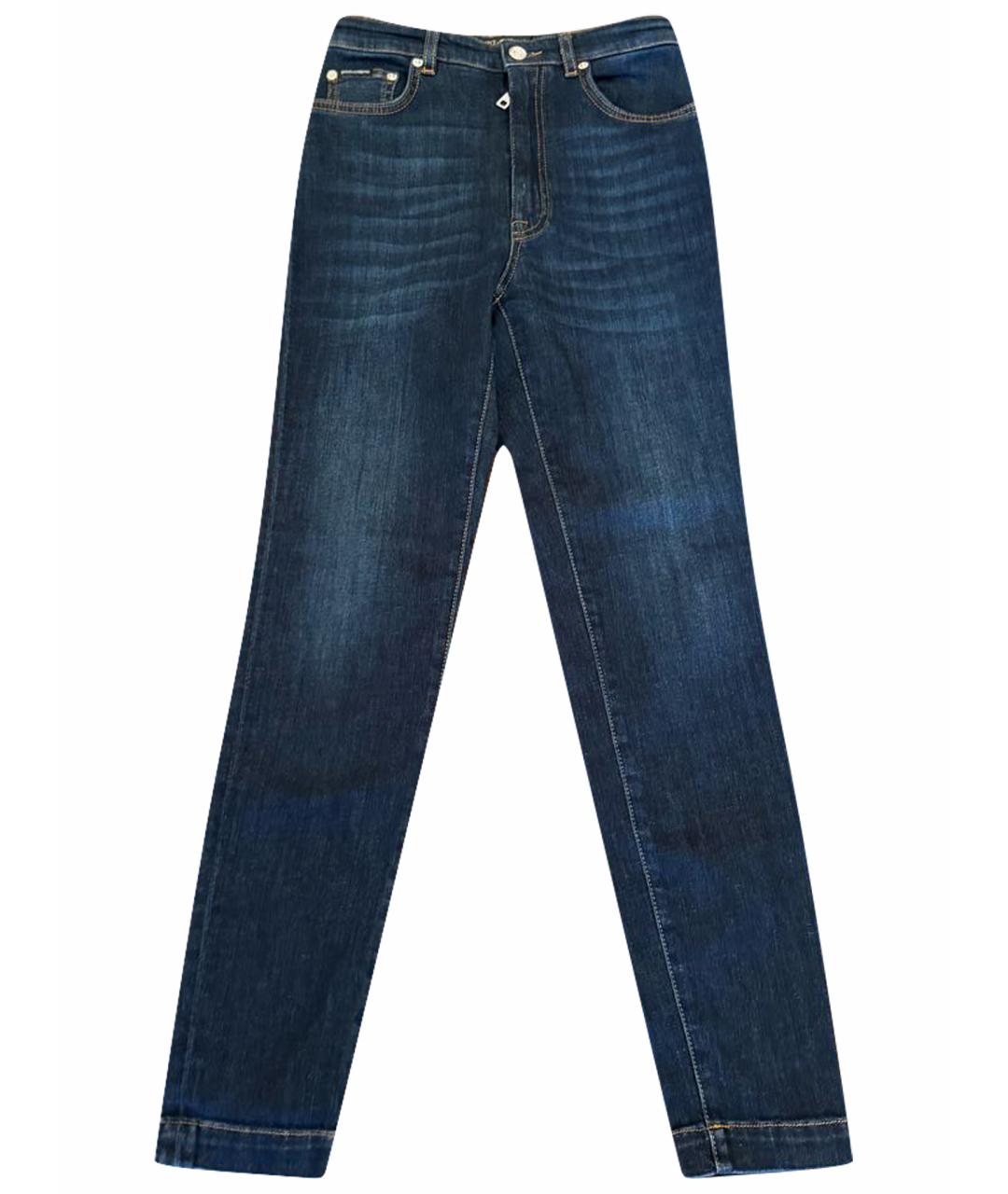 DOLCE&GABBANA Темно-синие хлопко-эластановые джинсы слим, фото 1