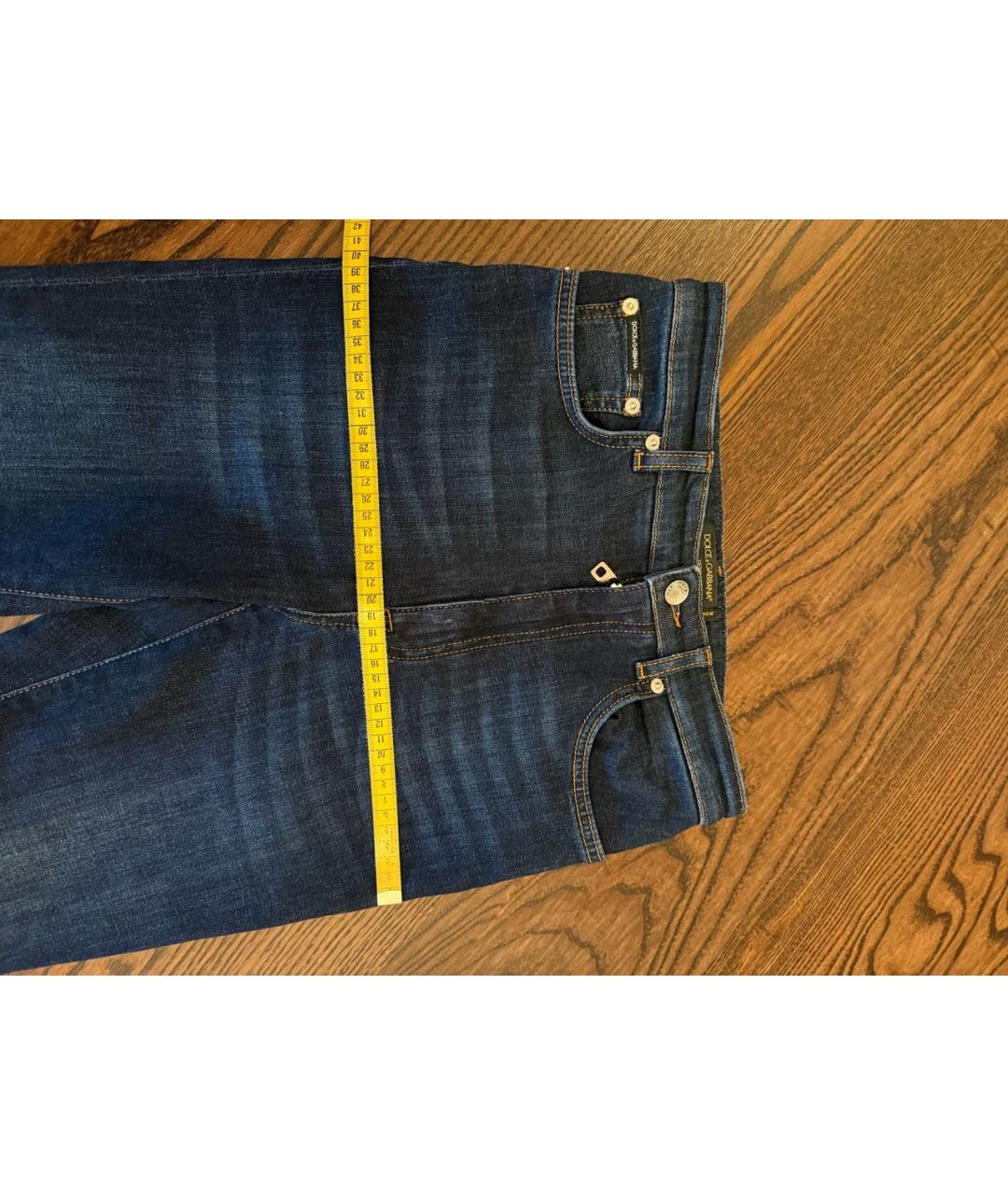 DOLCE&GABBANA Темно-синие хлопко-эластановые джинсы слим, фото 5