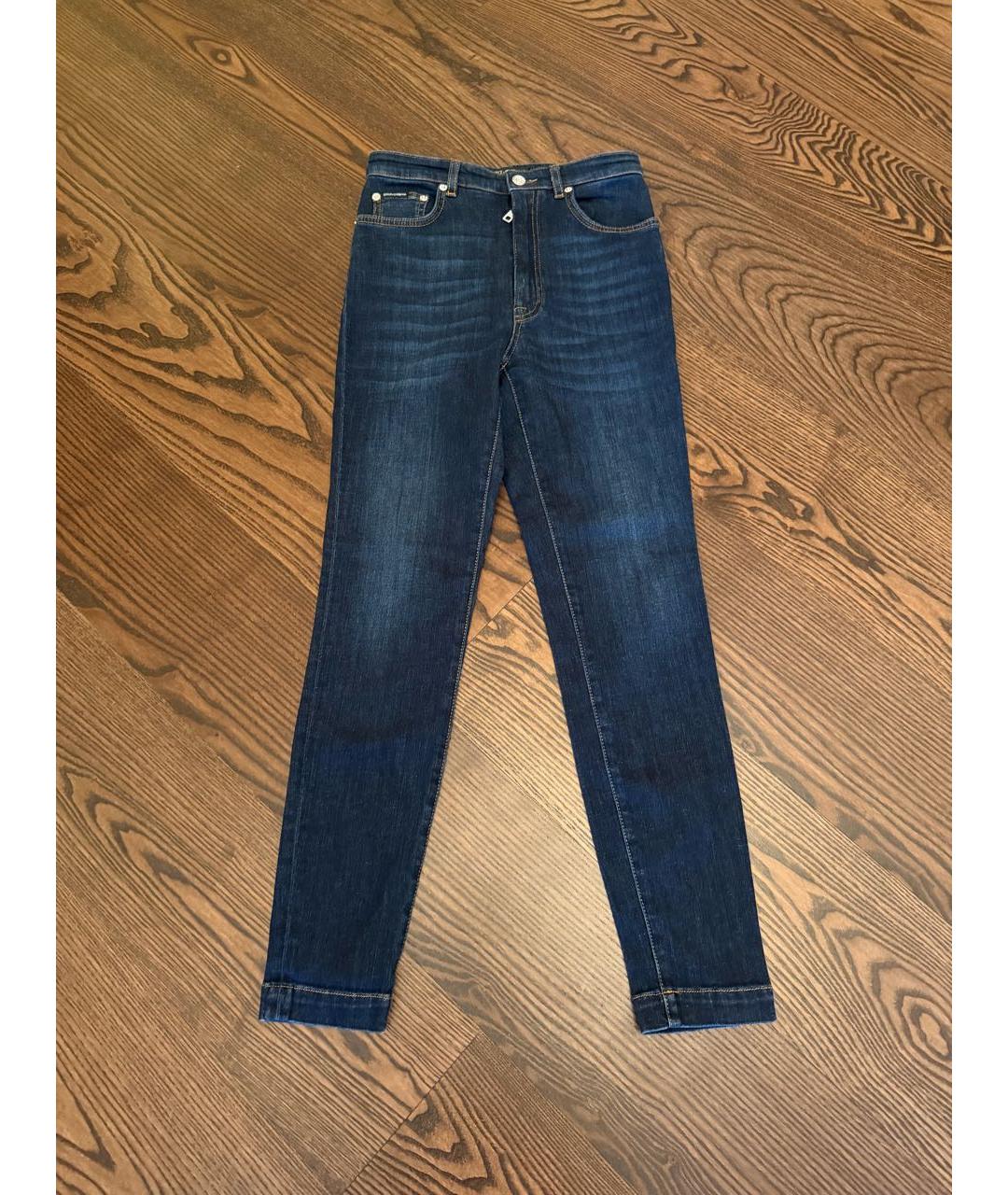 DOLCE&GABBANA Темно-синие хлопко-эластановые джинсы слим, фото 7