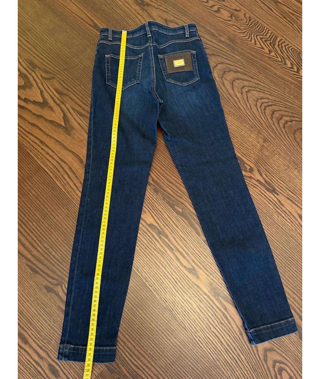 DOLCE&GABBANA Темно-синие хлопко-эластановые джинсы слим, фото 6