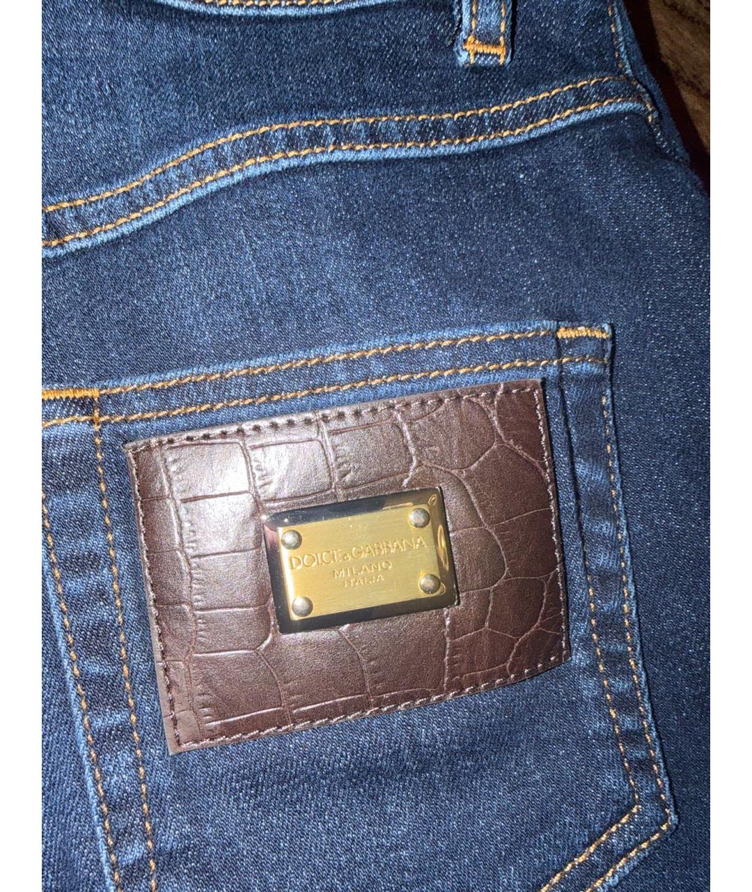 DOLCE&GABBANA Темно-синие хлопко-эластановые джинсы слим, фото 3