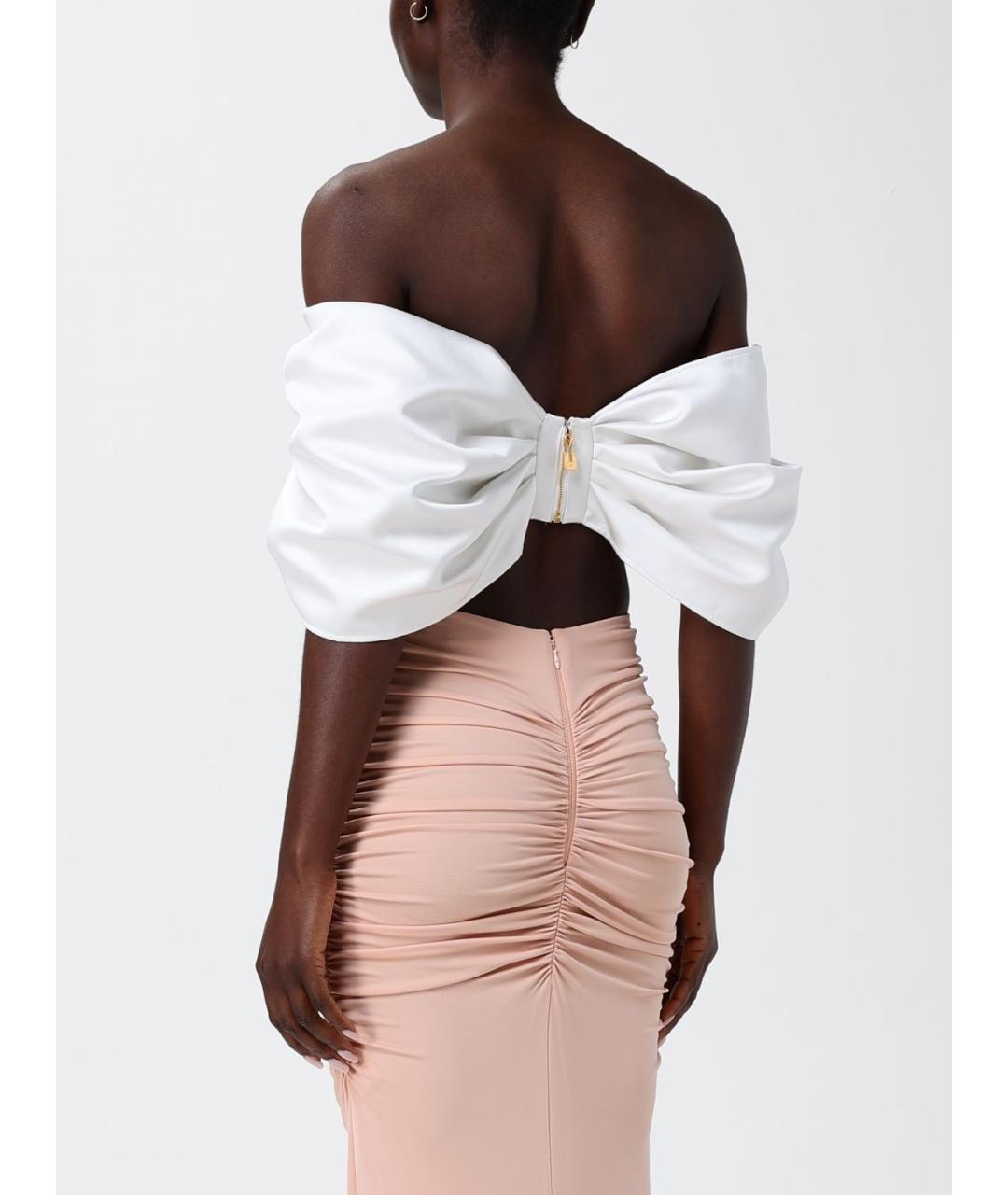 ELISABETTA FRANCHI Белая полиэстеровая блузы, фото 2