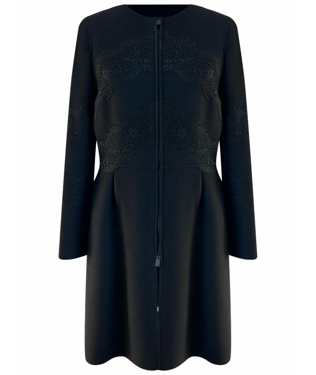 VALENTINO Черное шерстяное пальто, фото 1