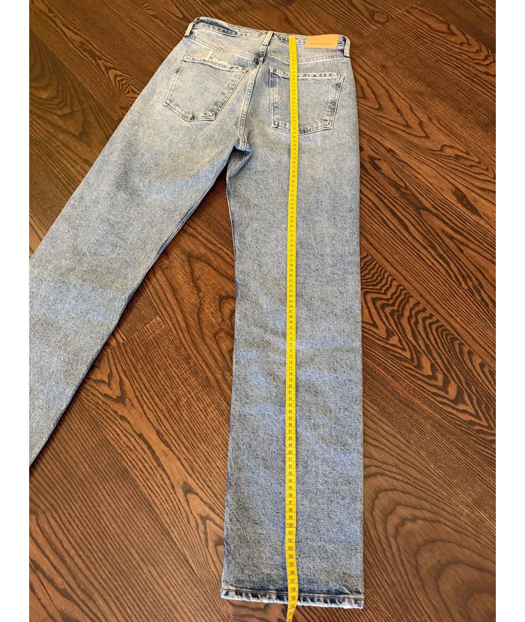 Citizien Of Humanity Голубые хлопко-эластановые прямые джинсы, фото 6