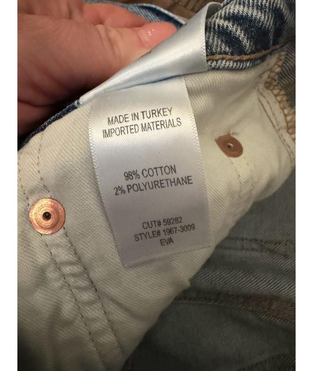 Citizien Of Humanity Голубые хлопко-эластановые прямые джинсы, фото 3