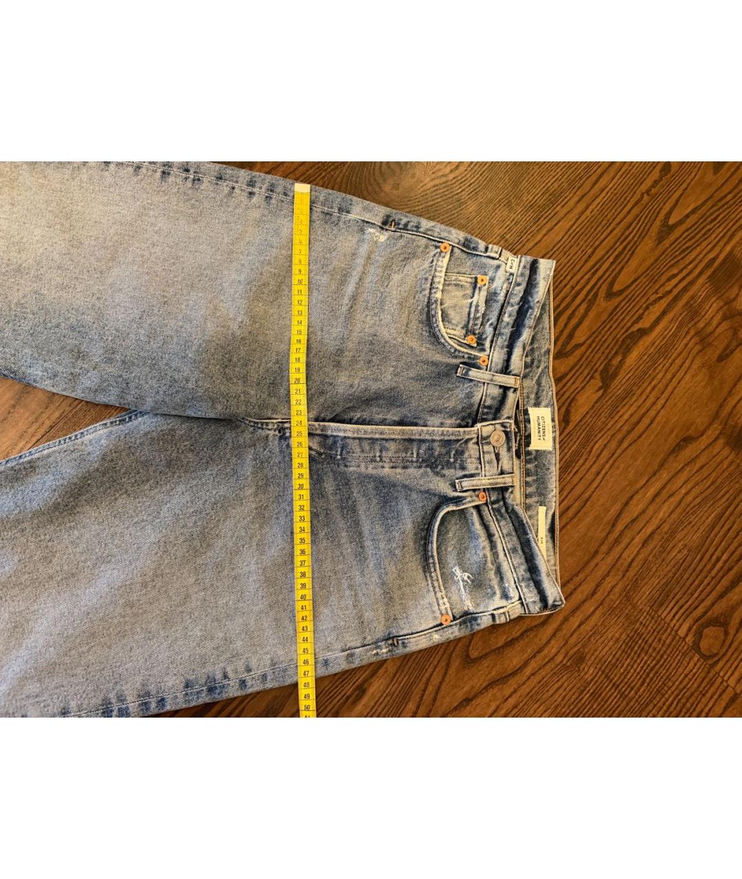 Citizien Of Humanity Голубые хлопко-эластановые прямые джинсы, фото 4