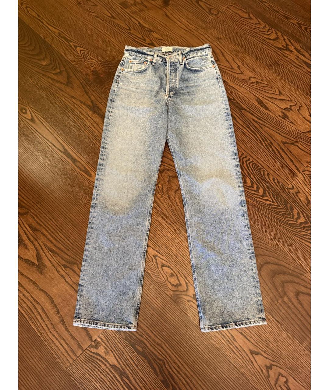 Citizien Of Humanity Голубые хлопко-эластановые прямые джинсы, фото 7