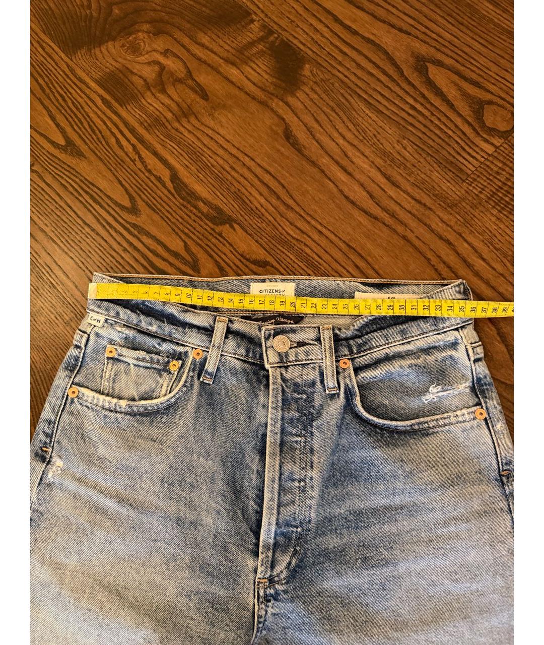 Citizien Of Humanity Голубые хлопко-эластановые прямые джинсы, фото 5