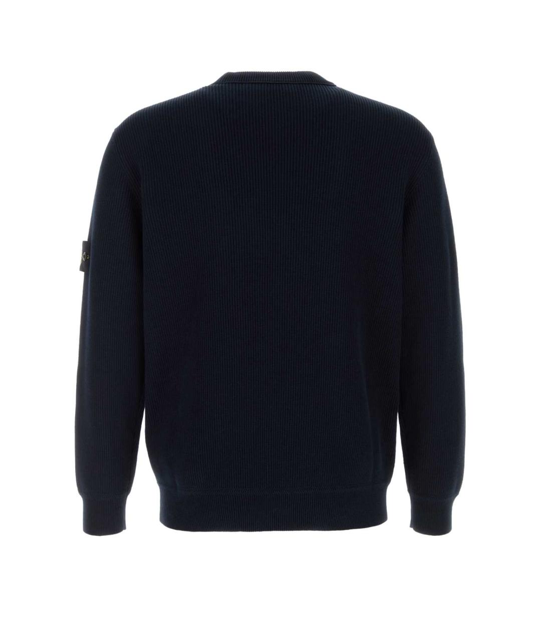 STONE ISLAND Темно-синий хлопковый джемпер / свитер, фото 2
