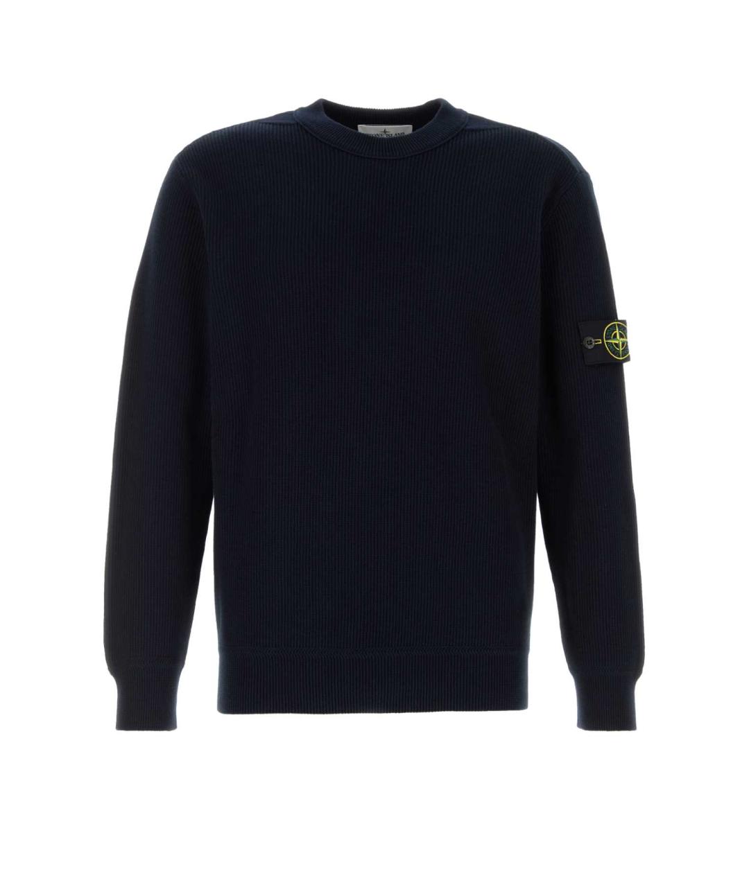 STONE ISLAND Темно-синий хлопковый джемпер / свитер, фото 1