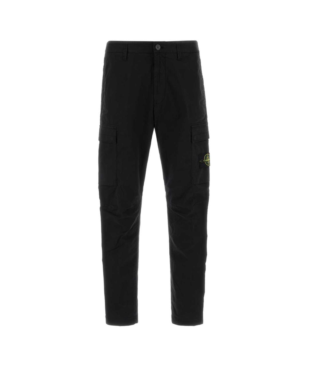 STONE ISLAND Черные хлопко-эластановые повседневные брюки, фото 1