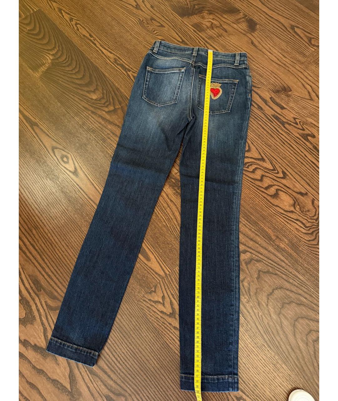 DOLCE&GABBANA Синие хлопко-эластановые джинсы слим, фото 6