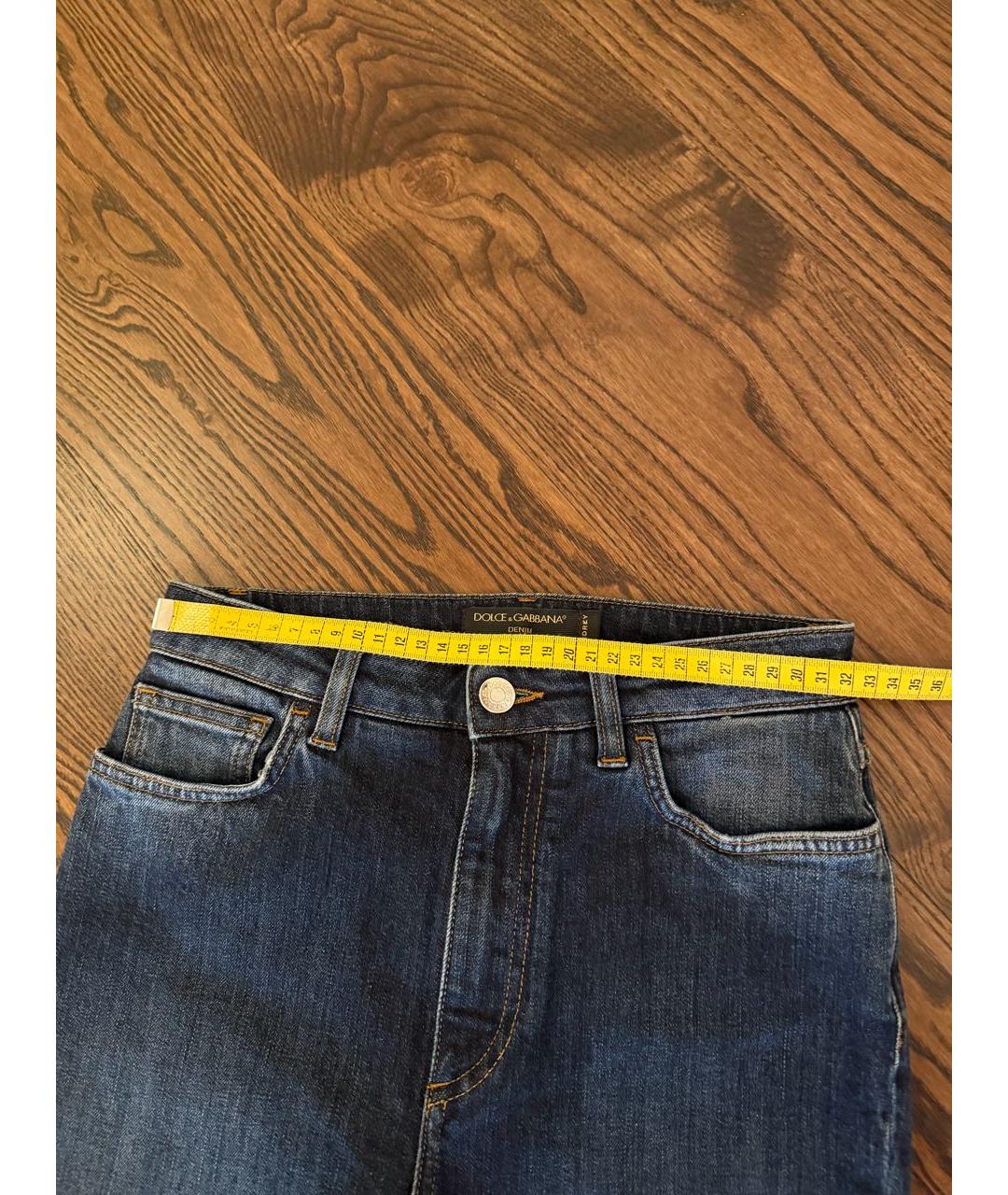 DOLCE&GABBANA Синие хлопко-эластановые джинсы слим, фото 4