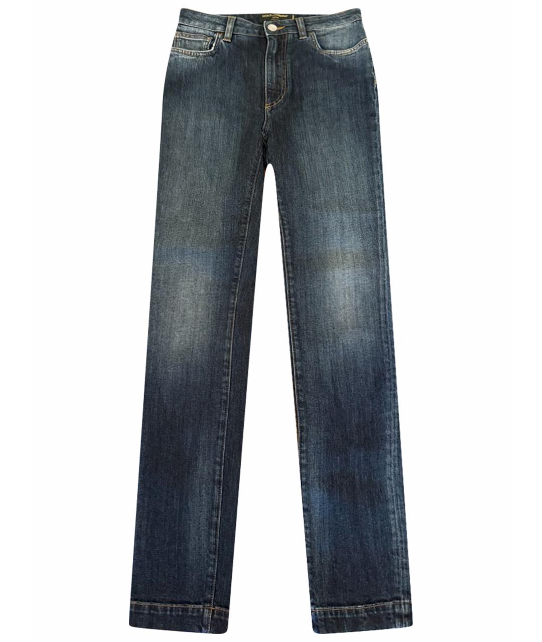 DOLCE&GABBANA Синие хлопко-эластановые джинсы слим, фото 1