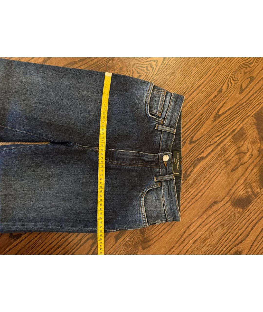 DOLCE&GABBANA Синие хлопко-эластановые джинсы слим, фото 5