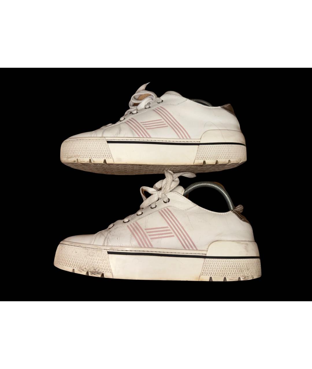 HERMES Белые кожаные кроссовки, фото 2