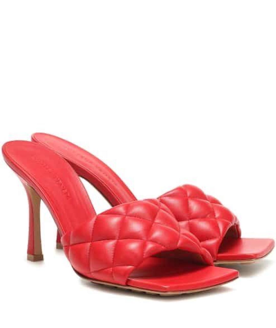 BOTTEGA VENETA Красные кожаные мюли, фото 2