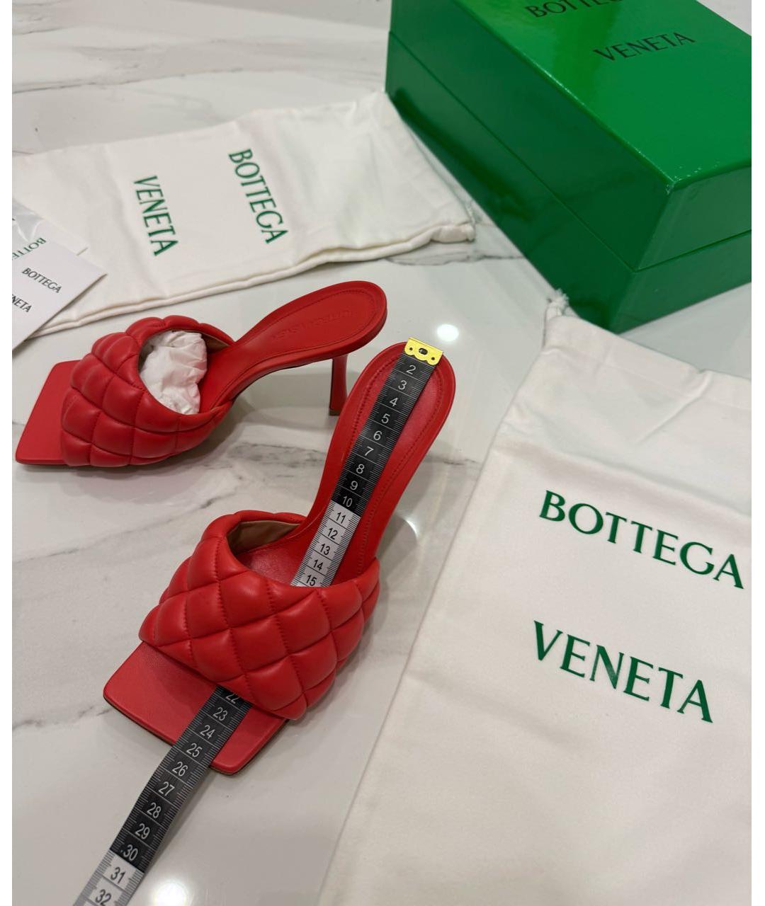 BOTTEGA VENETA Красные кожаные мюли, фото 7