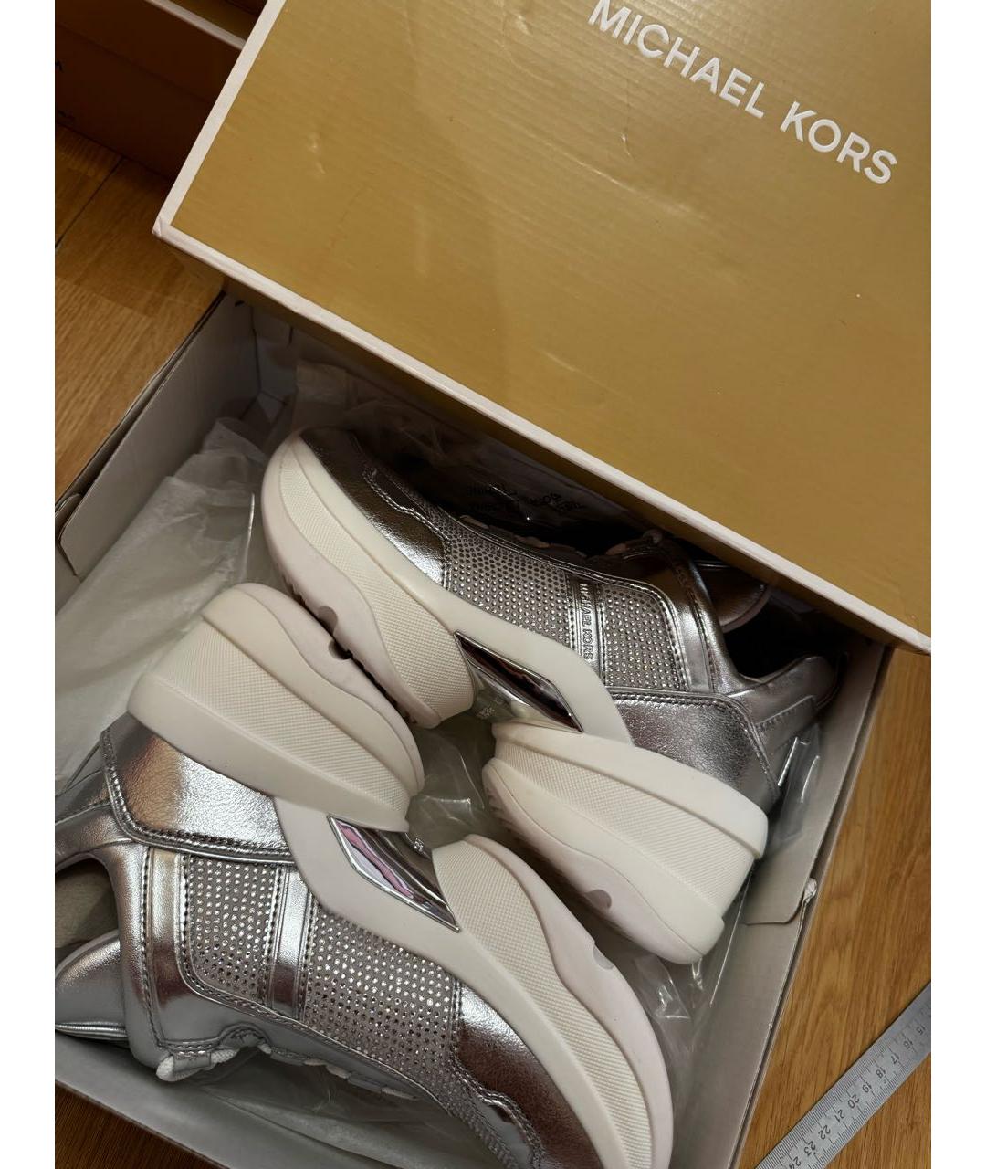 MICHAEL KORS Серебряные кроссовки, фото 3