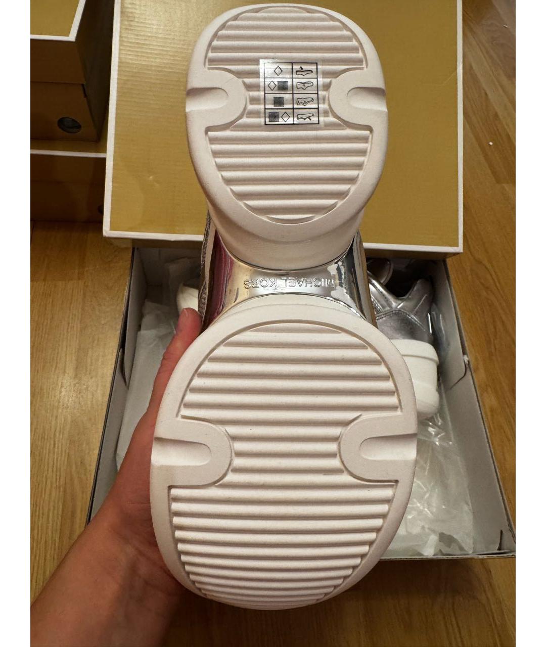 MICHAEL KORS Серебряные кроссовки, фото 5