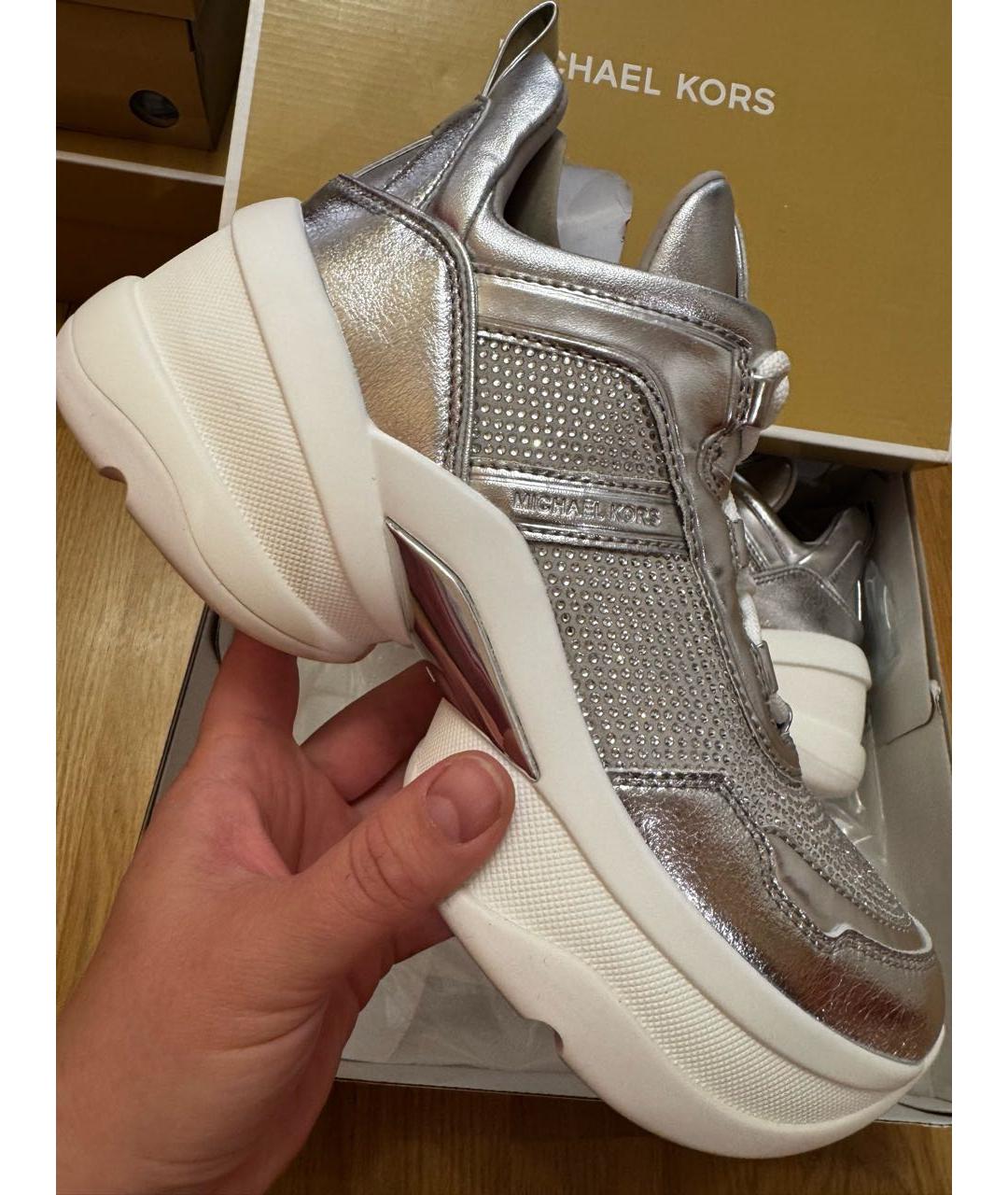 MICHAEL KORS Серебряные кроссовки, фото 9