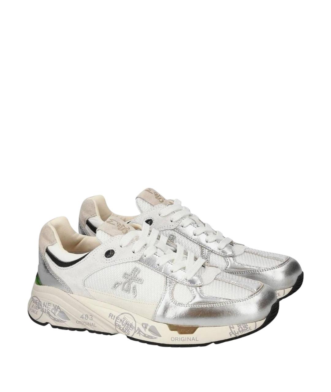 PREMIATA Белые текстильные кроссовки, фото 1