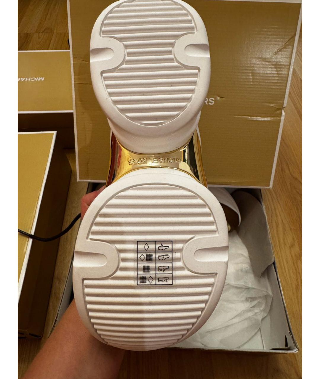 MICHAEL KORS Коричневые кожаные кроссовки, фото 5