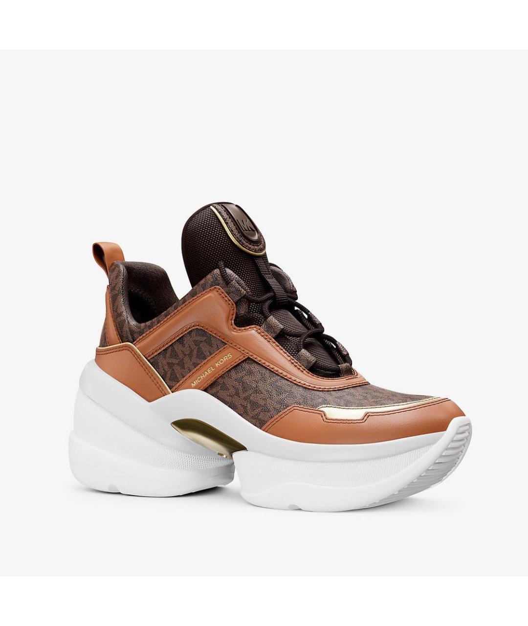 MICHAEL KORS Коричневые кожаные кроссовки, фото 2
