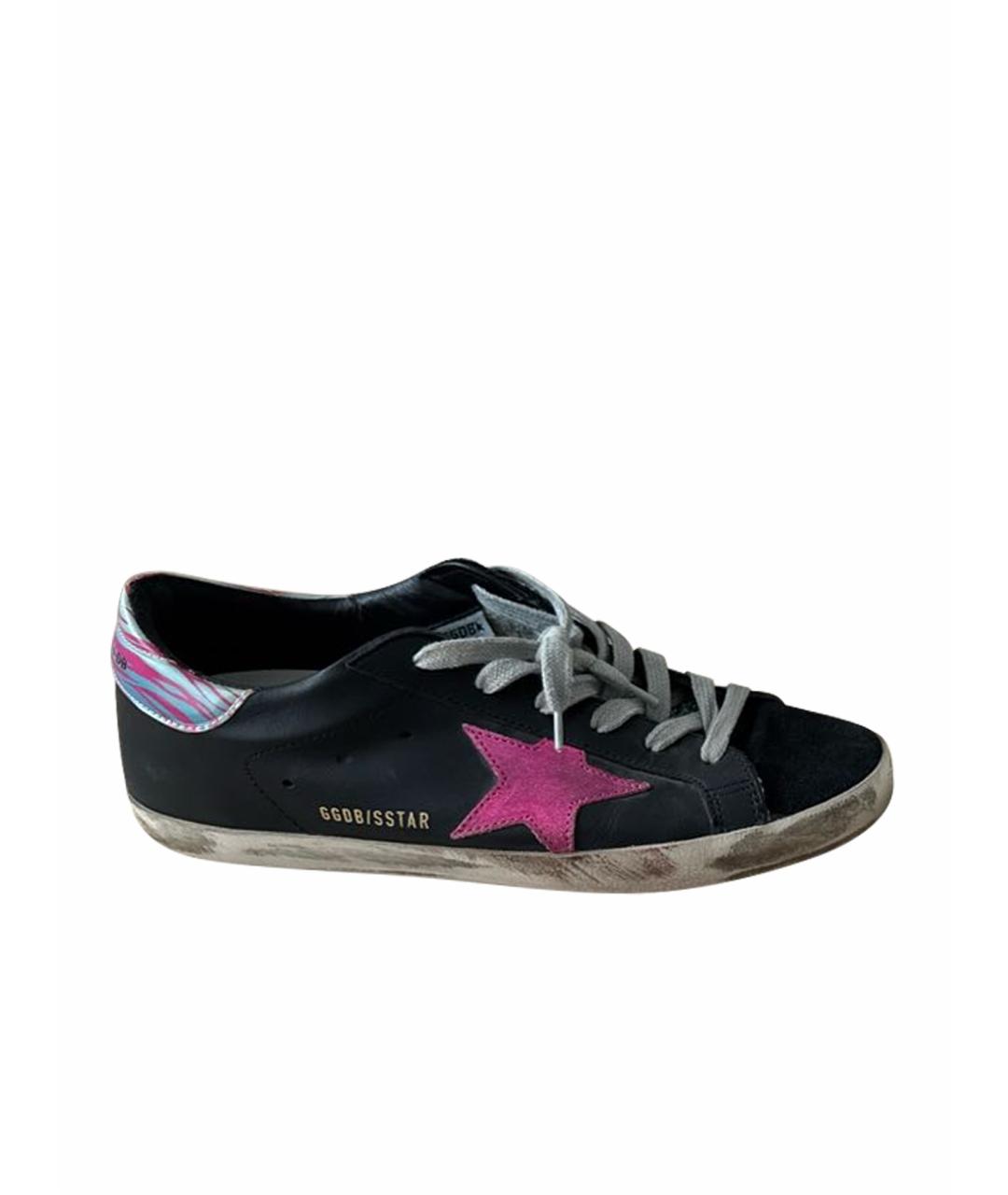 GOLDEN GOOSE Черные кожаные кеды, фото 1