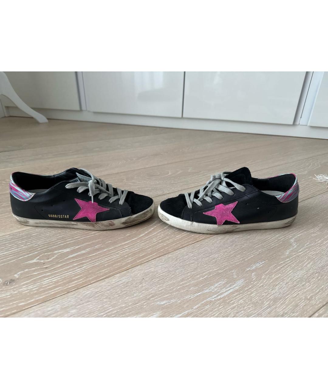 GOLDEN GOOSE Черные кожаные кеды, фото 8
