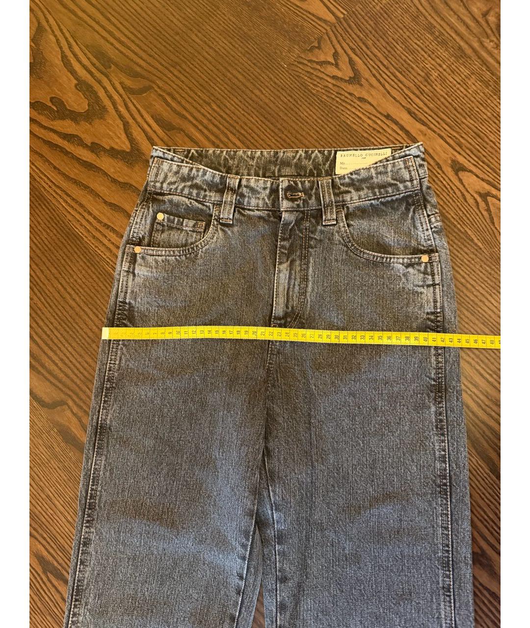 BRUNELLO CUCINELLI Серые хлопковые джинсы слим, фото 6