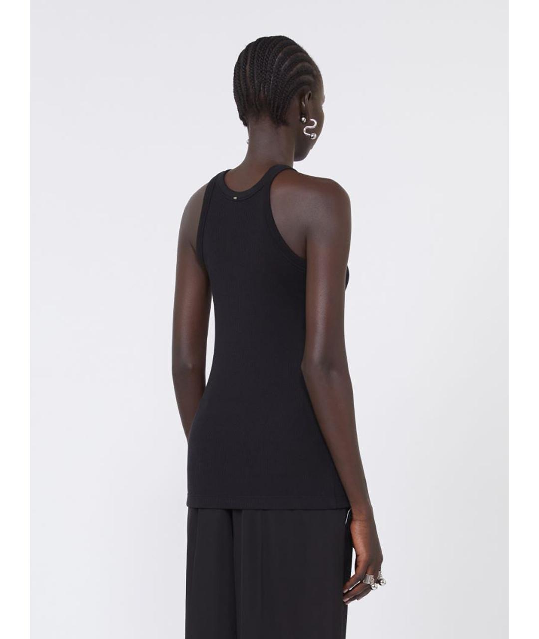 SPORTMAX Черная хлопковая майка, фото 2