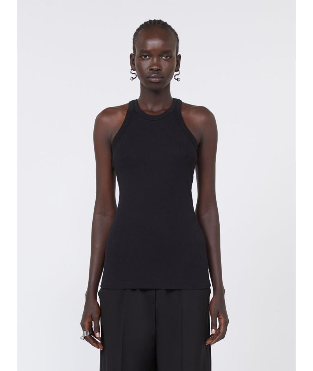 SPORTMAX Черная хлопковая майка, фото 5