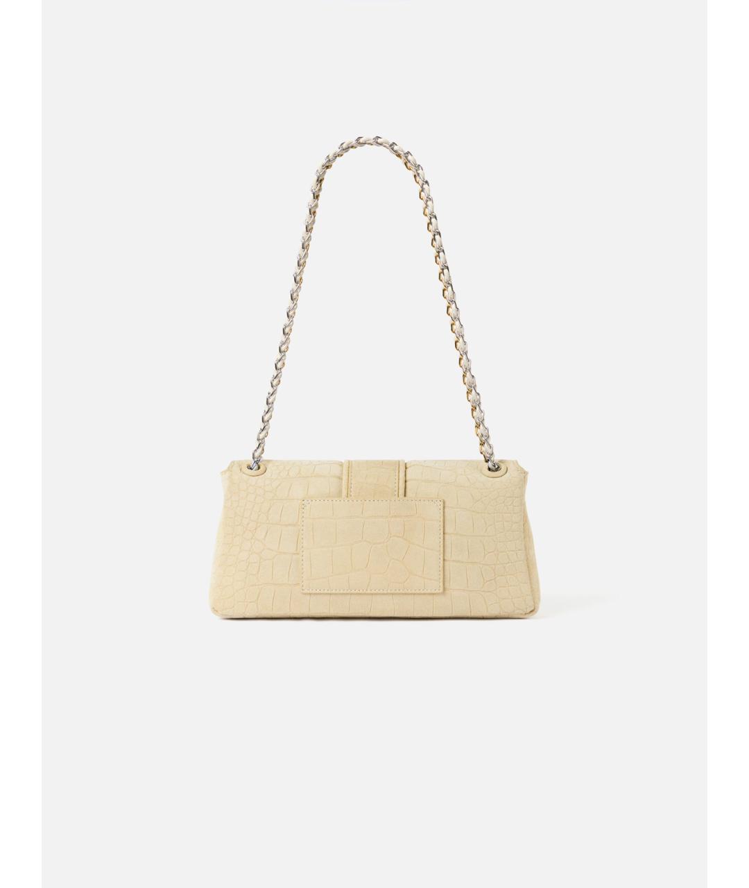 JACQUEMUS Бежевая замшевая сумка через плечо, фото 4