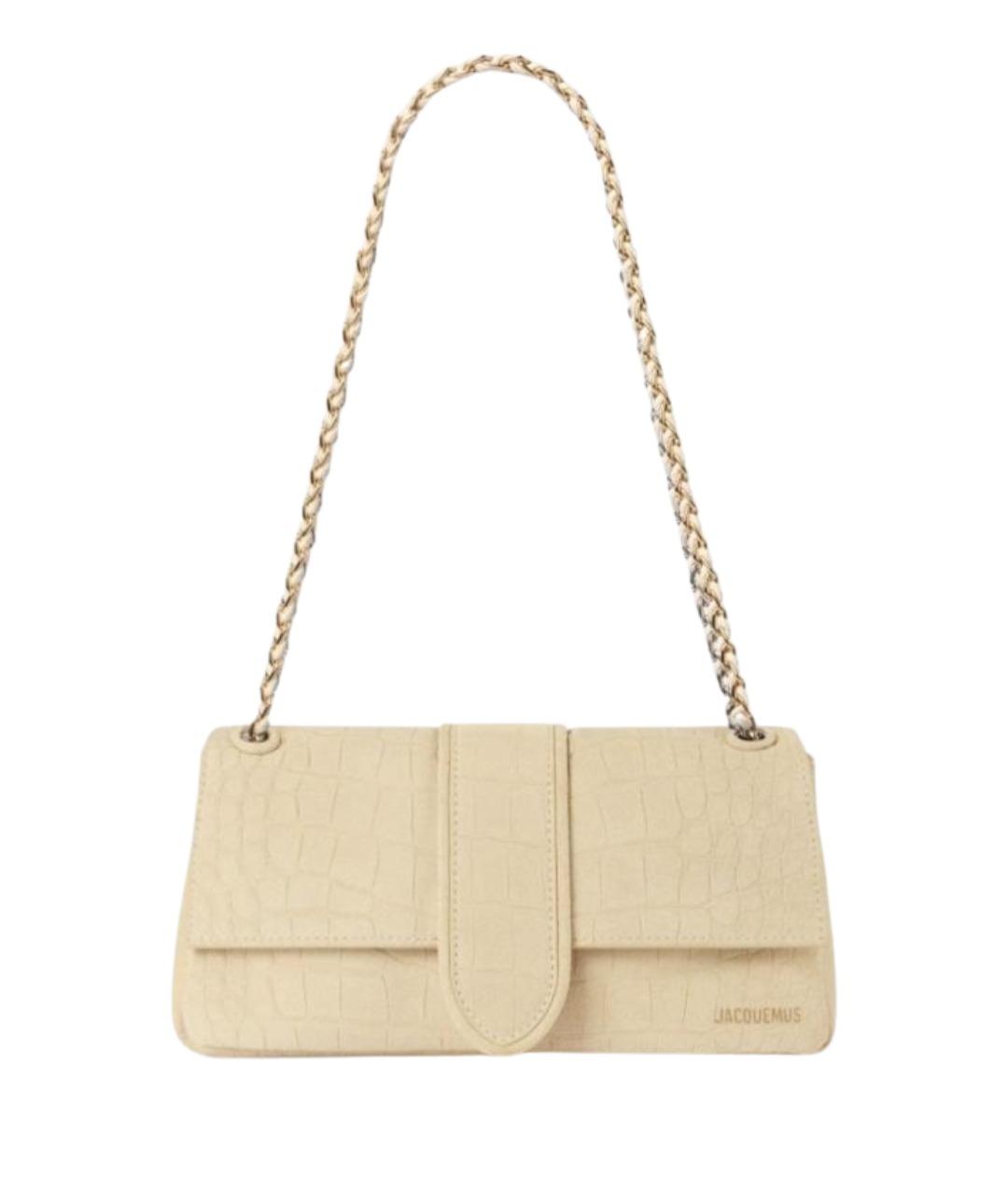 JACQUEMUS Бежевая замшевая сумка через плечо, фото 1
