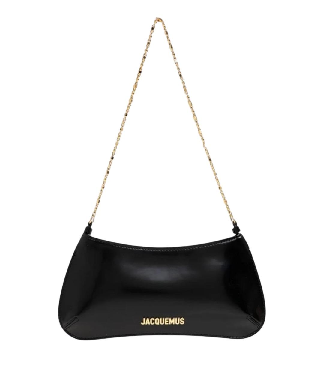 JACQUEMUS Черная кожаная сумка через плечо, фото 1