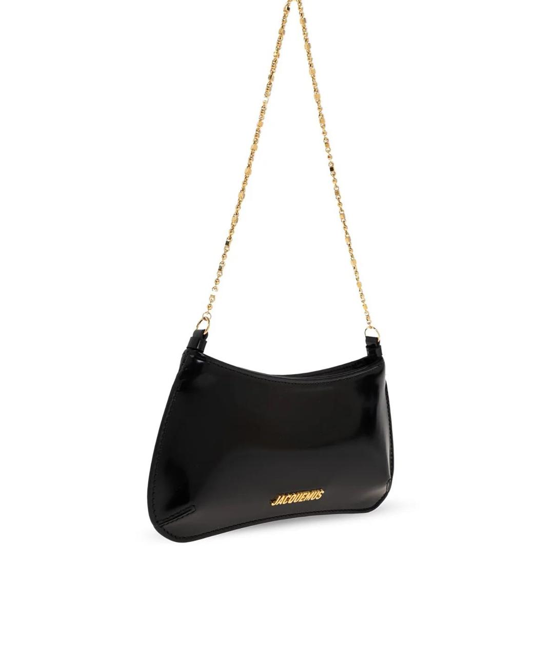 JACQUEMUS Черная кожаная сумка через плечо, фото 2
