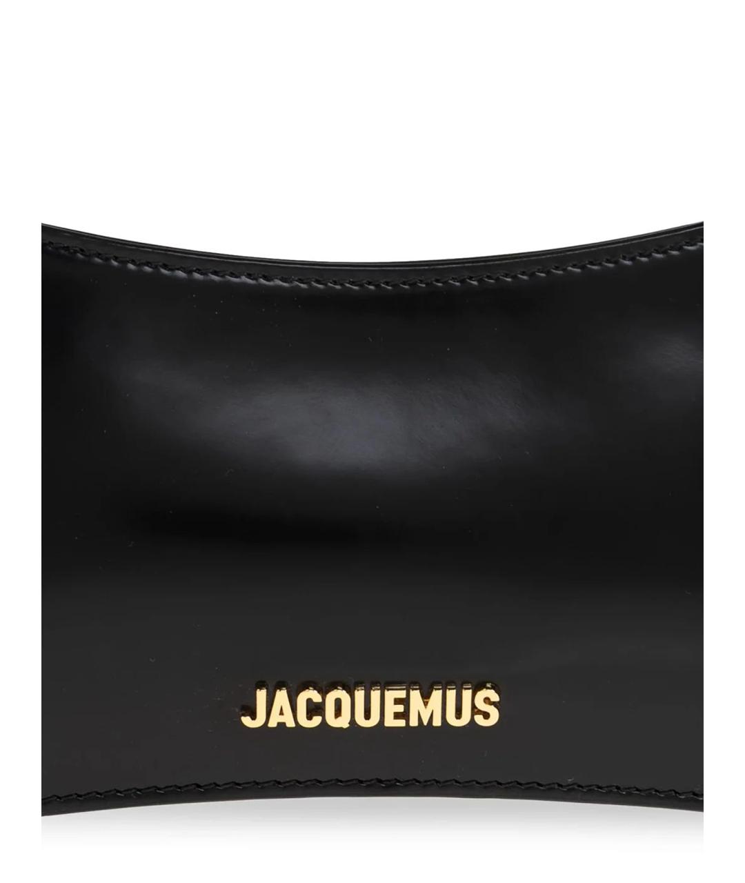 JACQUEMUS Черная кожаная сумка через плечо, фото 5