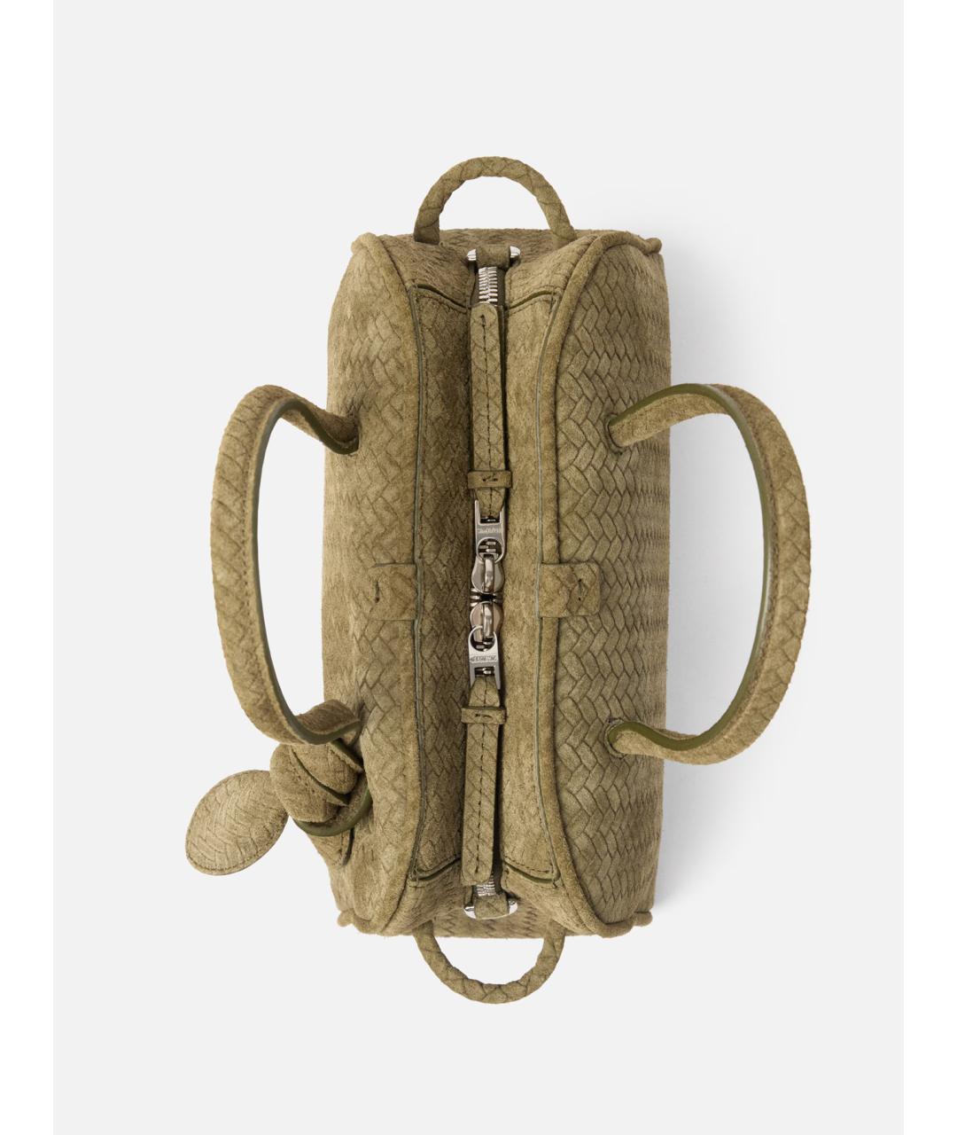 JACQUEMUS Зеленая замшевая сумка тоут, фото 5