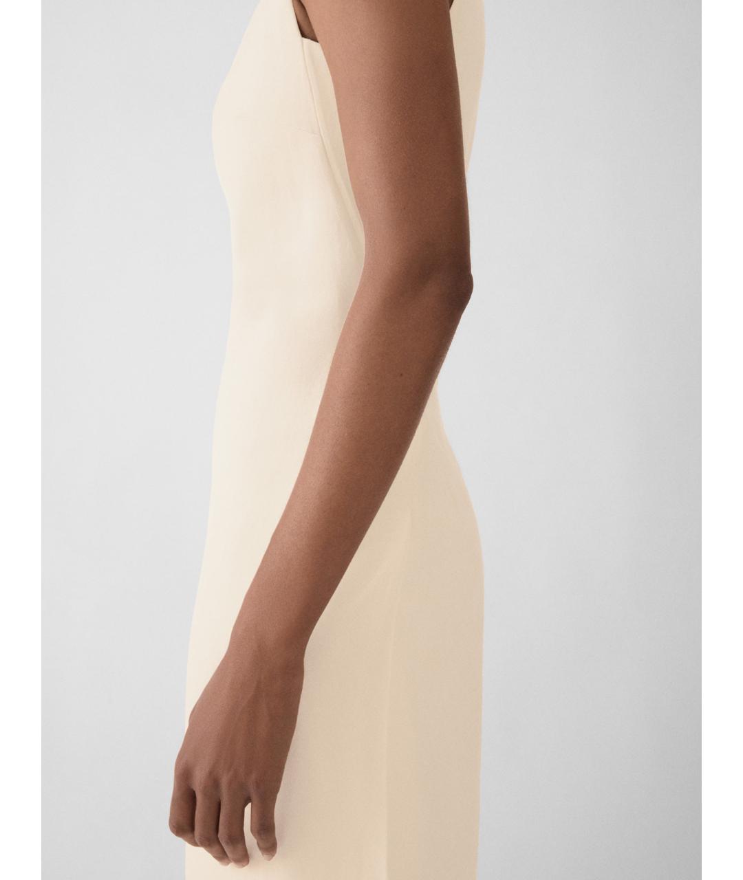 JACQUEMUS Бежевое льняное повседневное платье, фото 4