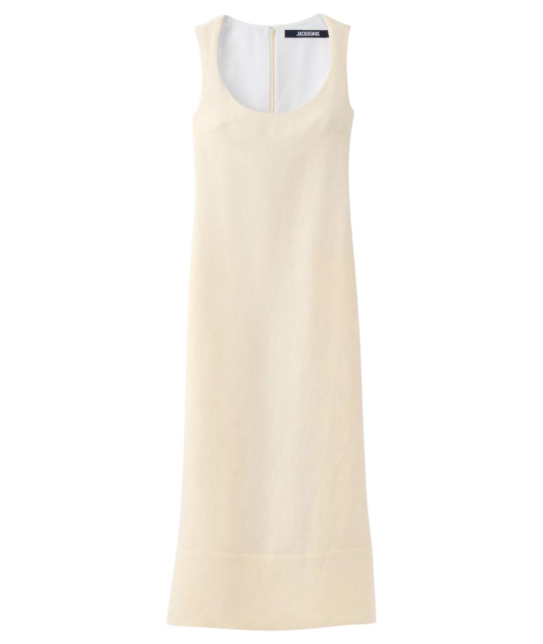 JACQUEMUS Бежевое льняное повседневное платье, фото 1